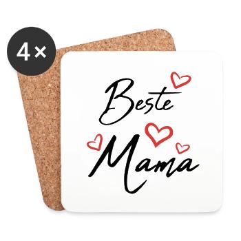 Beste Mama - Untersetzer (4er-Set) - Weiß - Vorne