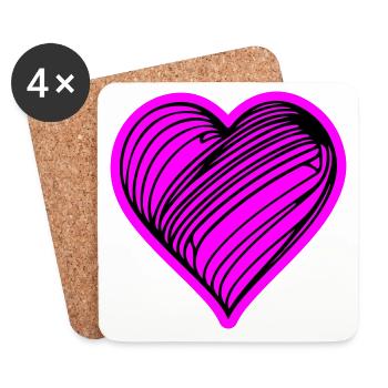 herz symbol love - Untersetzer (4er-Set) - Weiß - Vorne
