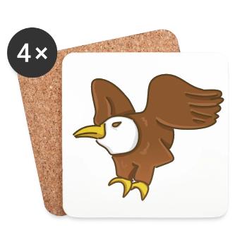 adler vogel tier cartoon symbol fliegen - Untersetzer (4er-Set) - Weiß - Vorne