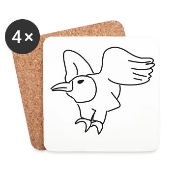 adler vogel tier fliegen symbol - Untersetzer (4er-Set) - Weiß - Vorne