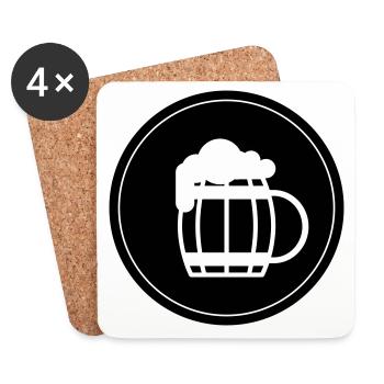Beer Glass Beer Symbol - Coasters (set of 4) - white - Front