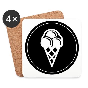 Icône Ice Icon - Dessous de verre (lot de 4) - blanc - Devant