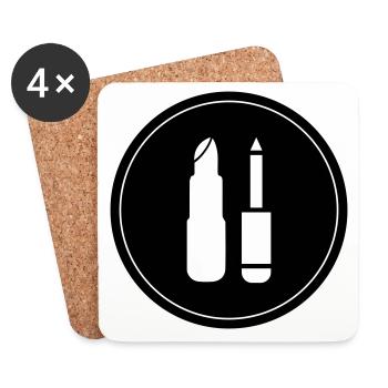 Make Up Cosmetic Icon - Coasters (set of 4) - white - Front