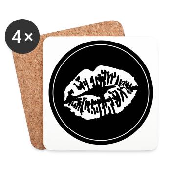 Lippen Mund - Untersetzer (4er-Set) - Weiß - Vorne