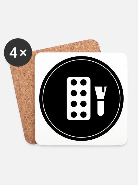 Make Up Cosmetics - Coasters (set of 4) - white