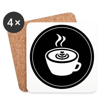 Kaffee Logo - Untersetzer (4er-Set) - Weiß - Vorne