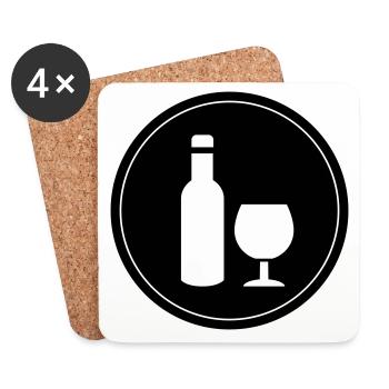 Wein Rotwein - Untersetzer (4er-Set) - Weiß - Vorne