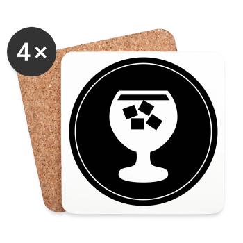 Whisky Icon - Untersetzer (4er-Set) - Weiß - Vorne