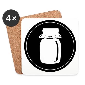 Apiculteur symbole miel - Dessous de verre (lot de 4) - blanc - Devant