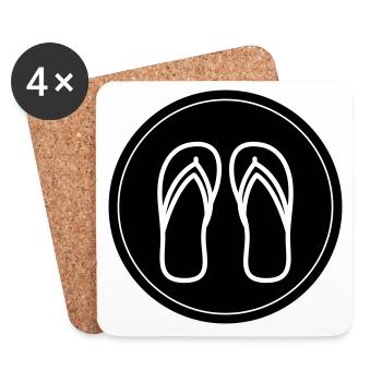Flip-flops icon - Coasters (set of 4) - white - Front