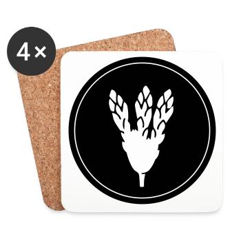 Asparagus Vegetables - Coasters (set of 4) - white - Front