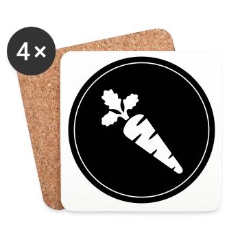 Symbole de la carotte - Dessous de verre (lot de 4) - blanc - Devant