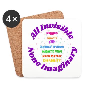 All Invisible, None Imaginary - Coasters (set of 4) - white - Front
