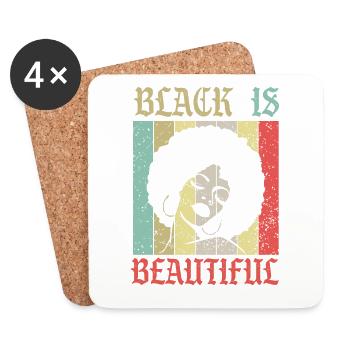 Le Black is Beautiful Black History Mois - Dessous de verre (lot de 4) - blanc - Devant