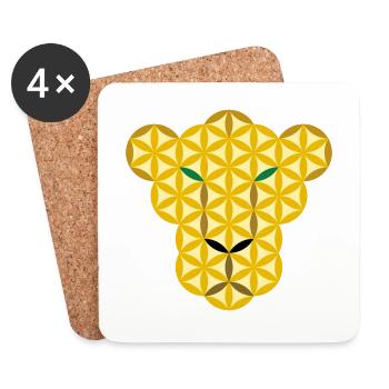 Panther of Life - Gr/E - Coasters (set of 4) - white - Front