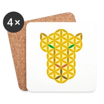 Big Cat of Life - Cl - Coasters (set of 4) - white - Front
