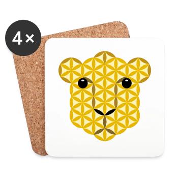 Leopard of Life - EB02 - Coasters (set of 4) - white - Front