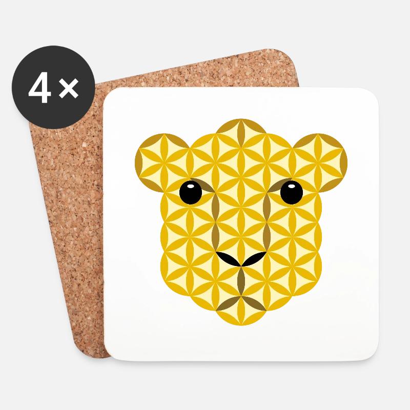 Leopard des Lebens - EB02 - Untersetzer (4er-Set) - Weiß
