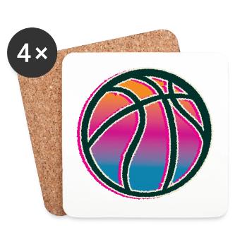 Basketball Silhouette - Coasters (set of 4) - white - Front