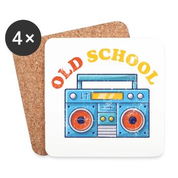 Old School Ghettoblaster - Untersetzer (4er-Set) - Weiß - Vorne