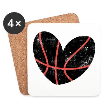 Basketball Love Vintage - Dessous de verre (lot de 4) - blanc - Devant