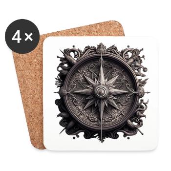 cooles Wikinger Ornament - Untersetzer (4er-Set) - Weiß - Vorne