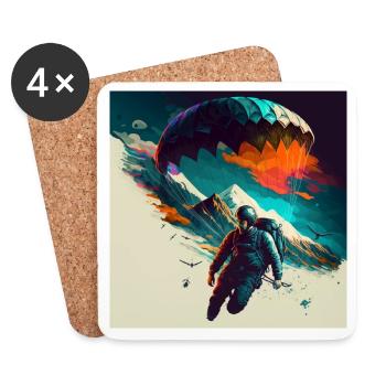 Paragliders in nature, pure experience! - Coasters (set of 4) - white - Front