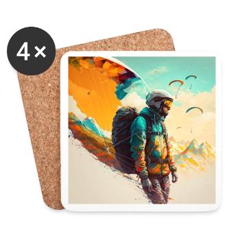Paragliding - Coasters (set of 4) - white - Front