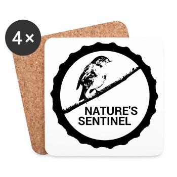 Gardiens de la nature #Rotkehlchen - Dessous de verre (lot de 4) - blanc - Devant