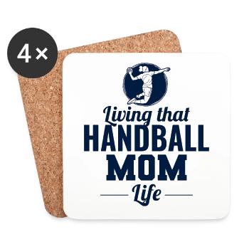 Handball Mama Muttertag - Untersetzer (4er-Set) - Weiß - Vorne