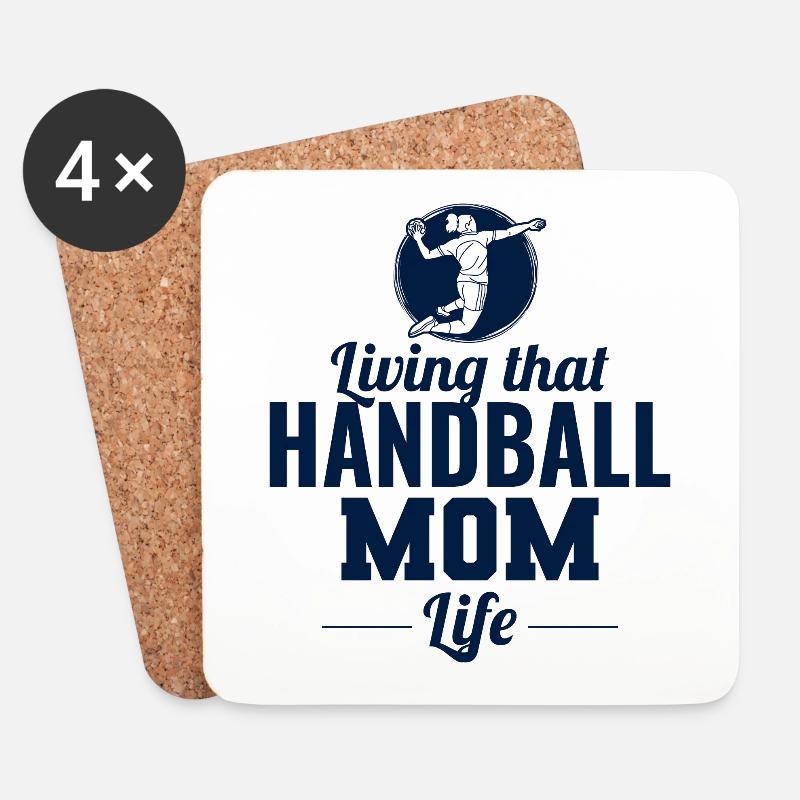 Handball Mama Muttertag - Untersetzer (4er-Set) - Weiß