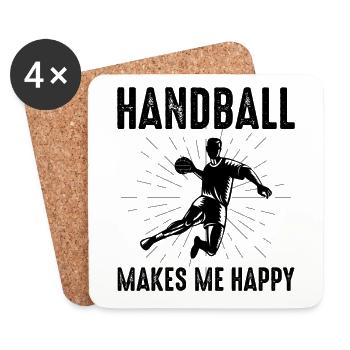 Handball Spieler Sport Team Handballer Lustiger Spruch - Untersetzer (4er-Set) - Weiß - Vorne