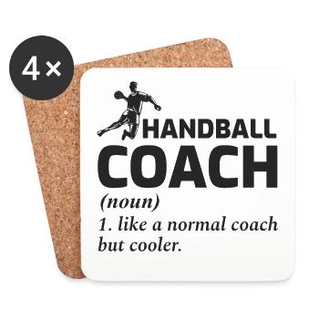 Handballtrainer Handballer Lustiger Spruch - Untersetzer (4er-Set) - Weiß - Vorne