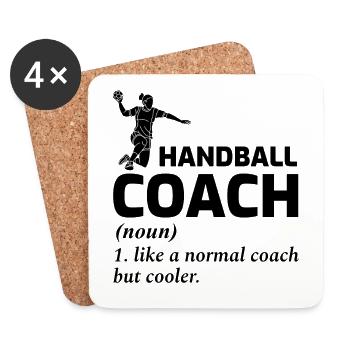 L’entraîneur de handball Handballer dit drôle - Dessous de verre (lot de 4) - blanc - Devant