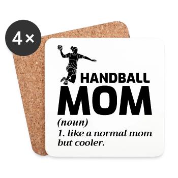 Handball Mama Muttertag - Untersetzer (4er-Set) - Weiß - Vorne
