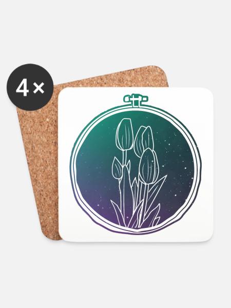 Tulips - Coasters (set of 4) - white