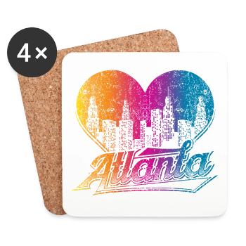 Atlanta Skyline - Untersetzer (4er-Set) - Weiß - Vorne