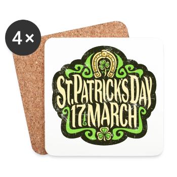 Cadeau de la Saint-Patrick - Dessous de verre (lot de 4) - blanc - Devant