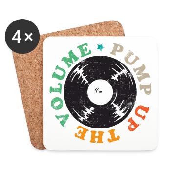 Musik Spruch Vintage - Untersetzer (4er-Set) - Weiß - Vorne