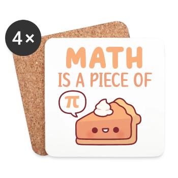 Cute Pie Math est un morceau de tarte ou Pi - Dessous de verre (lot de 4) - blanc - Devant