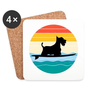 Scottish Terrier Hund Surfen Surfer Sea Waves - Untersetzer (4er-Set) - Weiß - Vorne