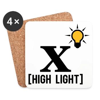 High Light (x & bulb) - Coasters (set of 4) - white - Front