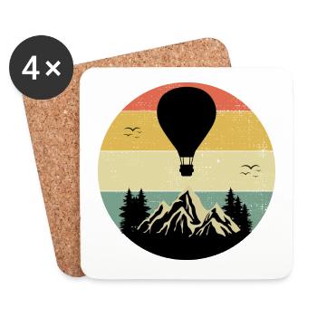 Montgolfière Montgolfière Pilote de montgolfière - Dessous de verre (lot de 4) - blanc - Devant