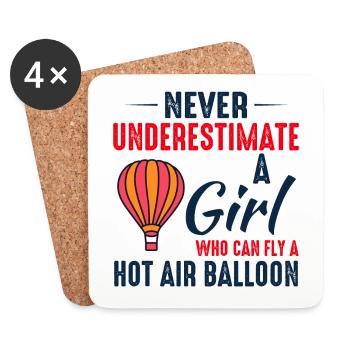Heißluftballonfahrt Hopper Ballonfahrt Ballonfahrer - Untersetzer (4er-Set) - Weiß - Vorne