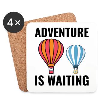 Hot Air Ballooning Hopper Balloon Ride Balloonist - Coasters (set of 4) - white - Front