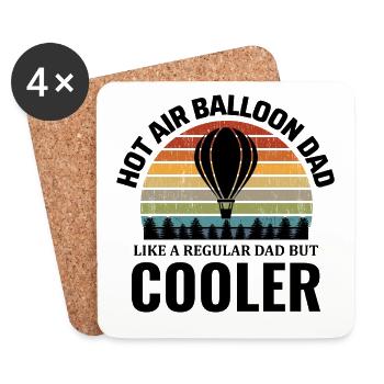 Montgolfière Montgolfière Montgolfière Papa Ballon - Dessous de verre (lot de 4) - blanc - Devant