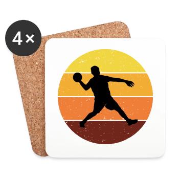 Dodgeball Player Coach Team Sports Vintage Retro - Coasters (set of 4) - white - Front