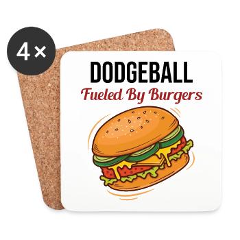 Dodgeball Player Coach Team Sports Burger Funny - Coasters (set of 4) - white - Front