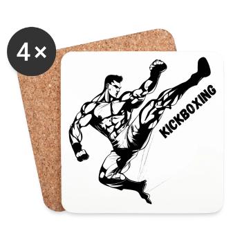 Kickboxing Kick - Coasters (set of 4) - white - Front