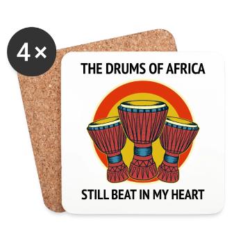 Djembe-Spieler Schlagzeuger Musik Schlagzeuger Musiker - Untersetzer (4er-Set) - Weiß - Vorne